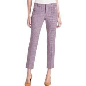 Banana Republic Sloan Plaid Ankle Pants Zip Pockets